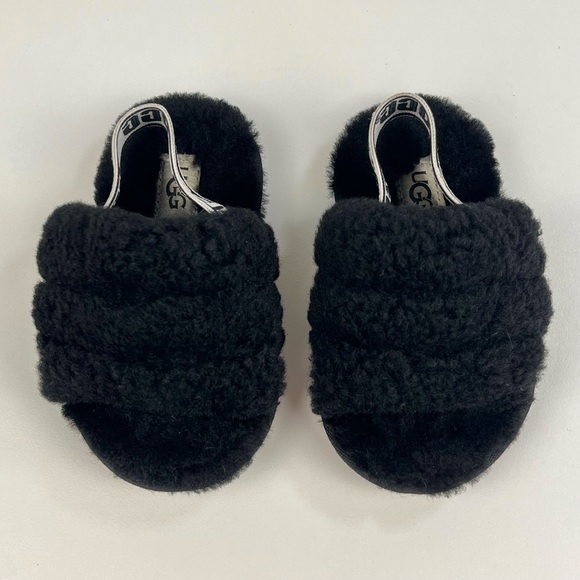 UGG Toddler Fluff Yeah Slides Sheepskin Slipper Sandals Size 6 Unisex Furry - Picture 3 of 10